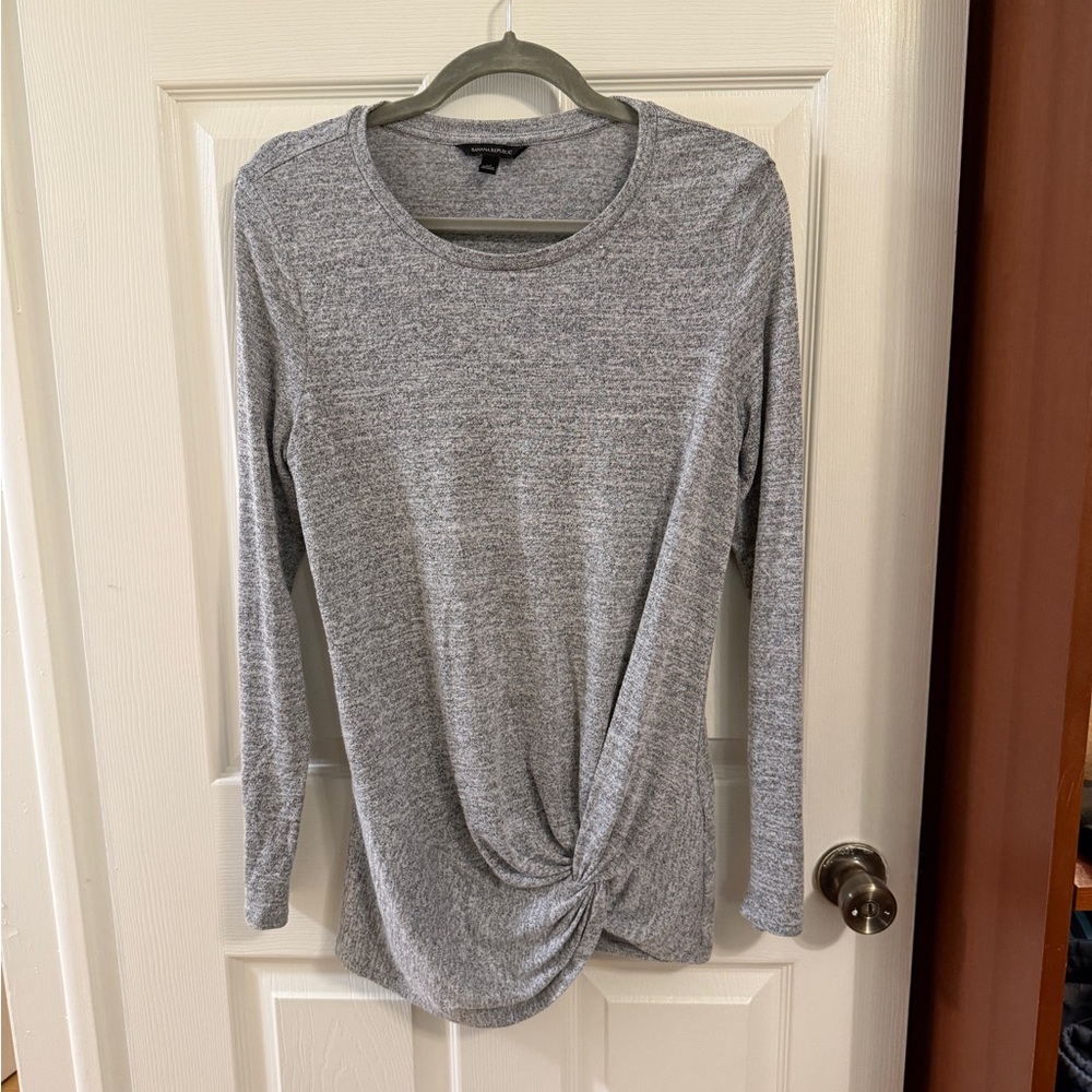 Banana Republic Gray Twist Front Women's Top